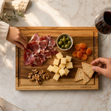 Tabla de Encino Combinado con Tzalam MenCity con charcuterie - jamon serrano queso manchego olivos y vino - personalizada GARCIA